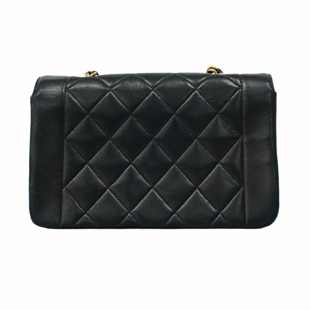 Chanel Shoulder Bag Matelasse Chain Diana Lambskin Black Women's - Picture 12 of 12